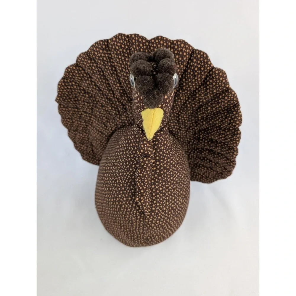 Vtg Handmade Quilted Judgy Chicken Bird Hen Turkey Weighted Doorstop Cottagecore